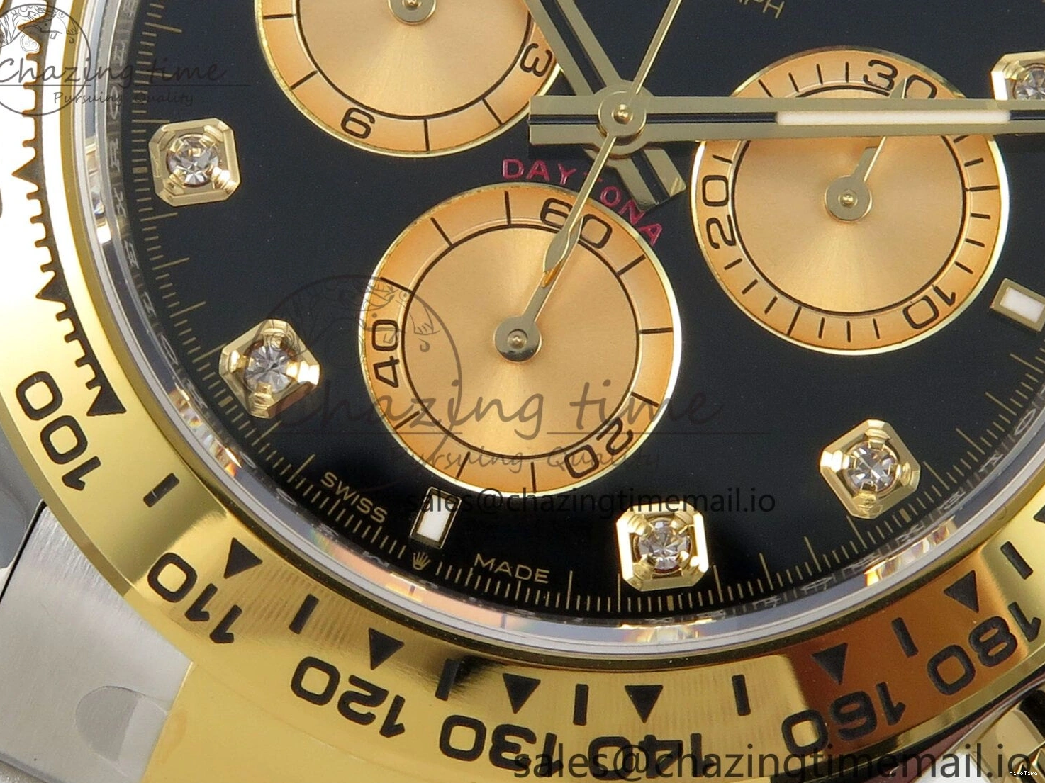 MiroTime 0512 Fashionable Daytona 126503 THBF 1:1 Best Edition Black YG Diamonds Dial on SS YG Bracelet SH 137